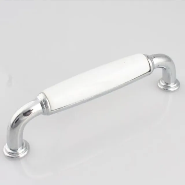 128mm Modern Simple Fashion Furniture Handles White Ceramic 128mm Modern Simple Fashion Furniture Handles White Ceramic Kitchen Cabinet Pull 5 Silver