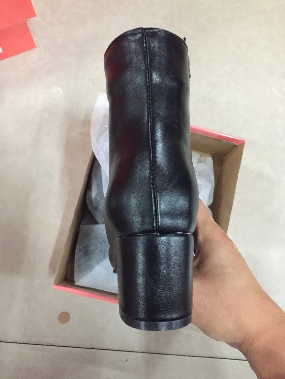 RQFF Brand Winter Boots Women With Box Big size 34-43 Shoes Woman 6CM Heel Ankle Boot Female Footwear Gold Leather Ladies Shoe (26)