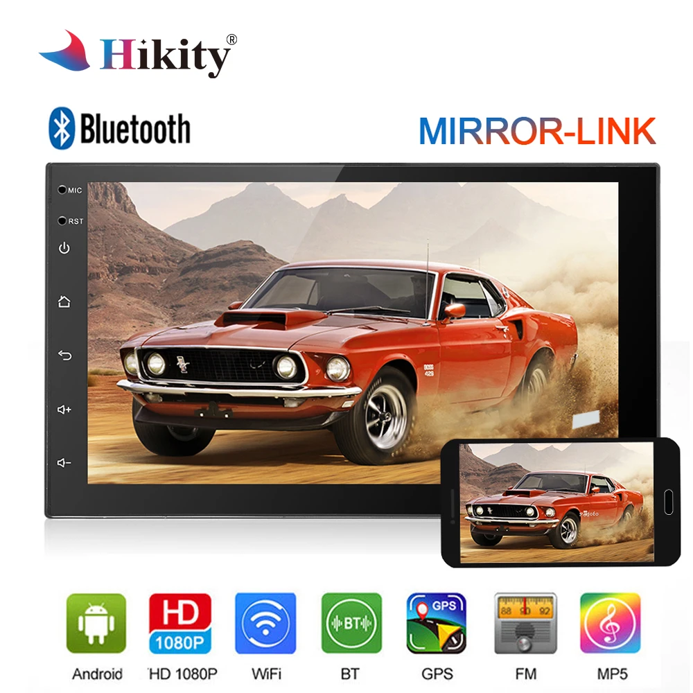 

Hikity Car Multimedia Player 2 din Android Radio Universal 7" Touch Screen MP5 Player Autoradio Support BT GPS USB Mirrorlink