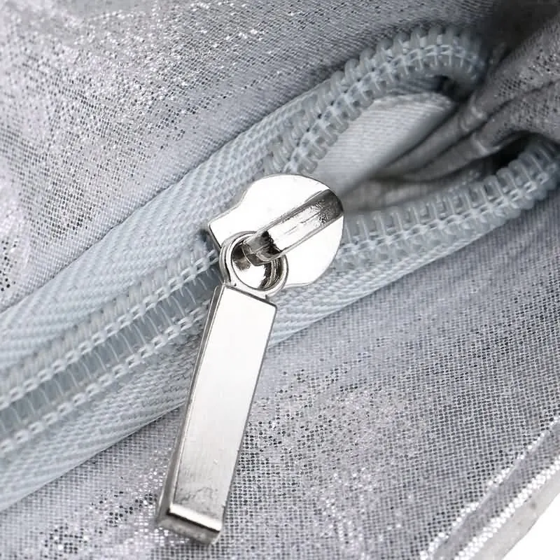 KDROR Large Silver Evening Clutch Bags Detail View