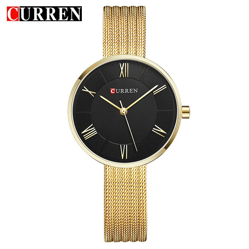 

2017 Fashion Casual Women Watches Curren Brand Luxury Gold Stainless Steel Bracelet Ladies Dress Quartz Watch Relogio Feminino
