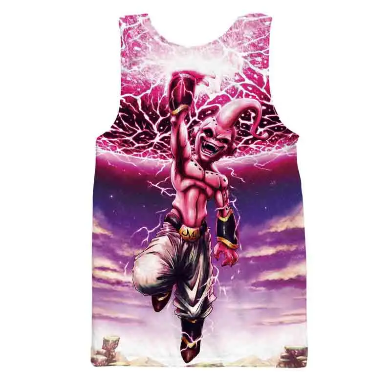 Dragon Ball Z мужские летние Майки Топы Супер Саян Гоку черный Vegeta Vegetto Frieza Majin Buu майка для занятий бодибилдингом Спортивная одежда для фитнеса