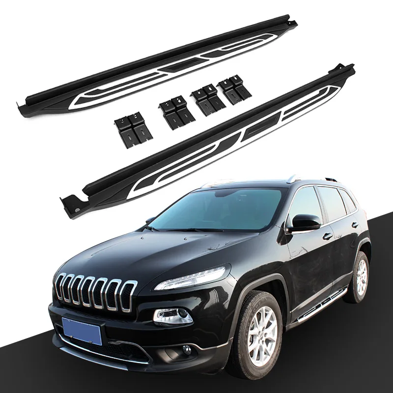 2 PCS Platform Iboard Side Step for JEEP Cherokee 2014 2018 Running