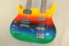 factory sells New alien double neck Left handed 6 string electric guitar + 4 string electrical bass colour body