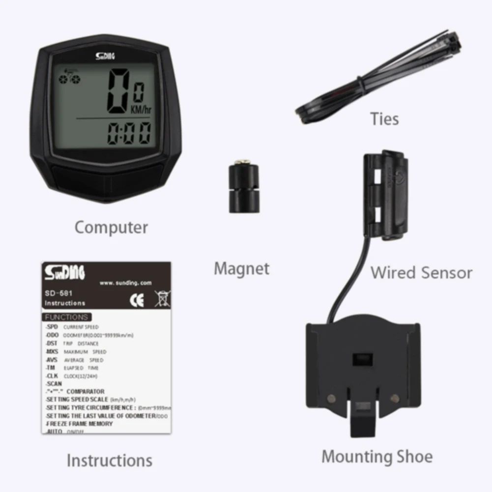 Водонепроницаемый термометр велосипедный Спидометр проводной датчик одометра велосипедный компьютер цифровой секундомер Подсветка Многофункциональный