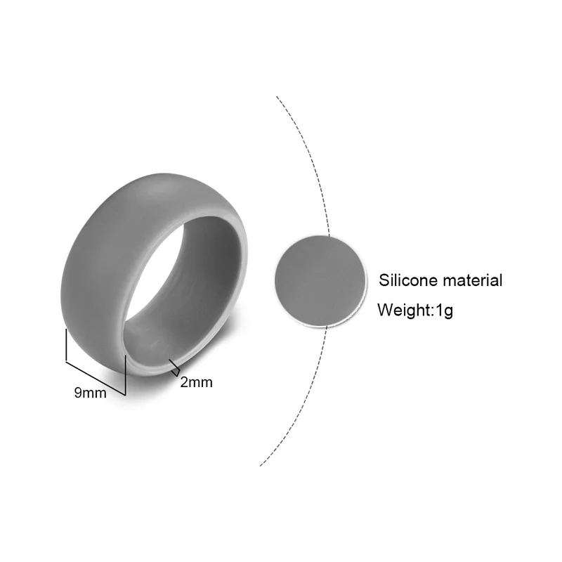 Силиконовые обручальные кольца резинки в сером черном белом синем цвете подходят для гибких видов спорта на открытом воздухе его ювелирные изделия