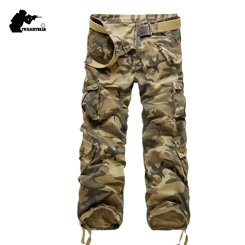 New Men's Cargo Pant Male Multi-pocket Plus Size Cotton Casual Tooling Pants Men Overall 28-44 AFB022 | Мужская одежда