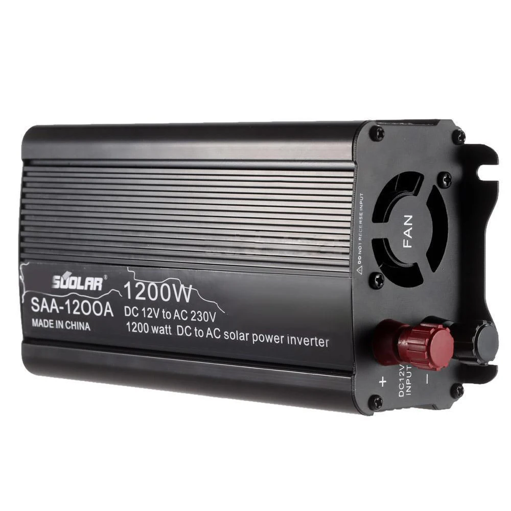 

1200W DC12V to AC220-240V AC Household Solar Power Inverter Converter Black