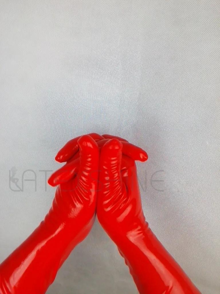 Сексуальные красные черные сексуальные латексные длинные перчатки для женщин и мужчин