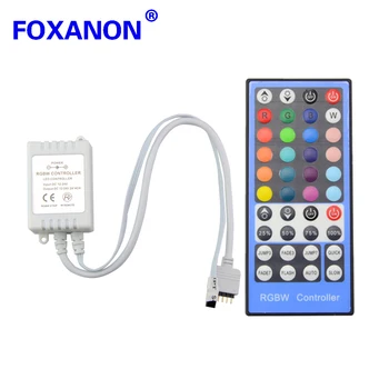 

Foxanon Brand DC12 - 24V 2A*4 Channel 40Key RGBW Led Controller Dimmer IR Remote Control For 5050 3528 RGB RGBW Led Strip