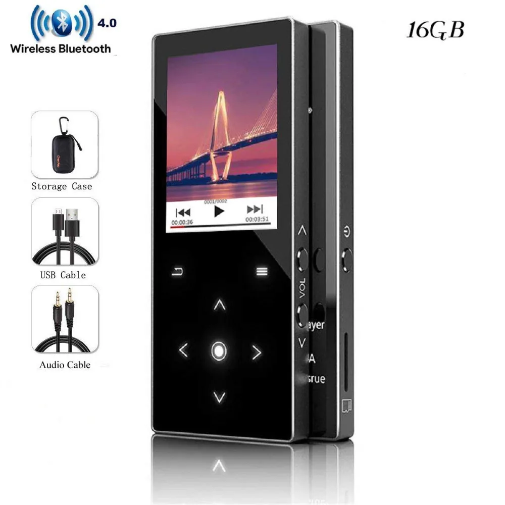Mp4 Player With Bluetooth 16gb Music Player Builtin Speaker Touch Key
