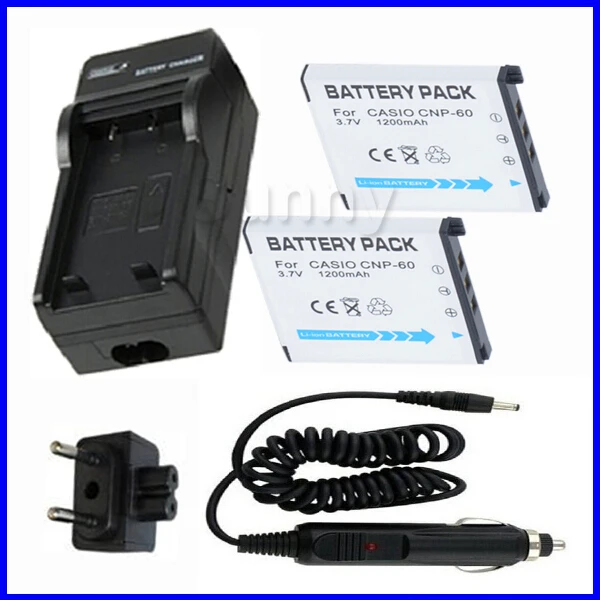 Аккумулятор (2-pack) + зарядное устройство для Casio Exilim EX-Z9 EX-Z20 EX-Z29 EX-Z80 EX-Z85 EX-Z90 EX-S10 EX-S12