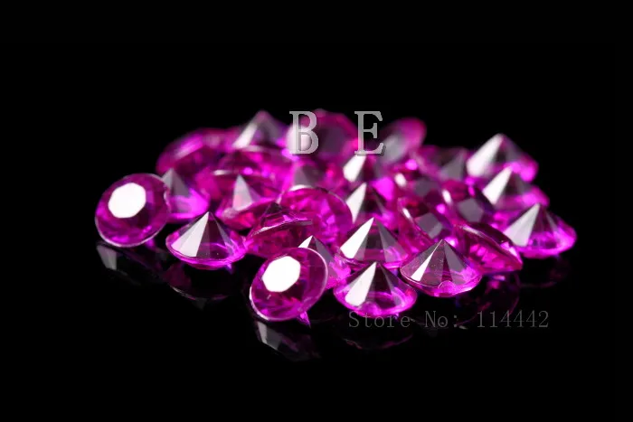 

1000pcs/lot 10mm 4 Carat Cerise Pink Wedding Crystal Table Scatter Diamond Confetti Acrylic Diamond Confetti