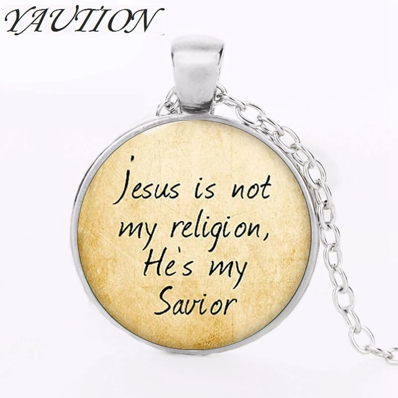 Jesus necklace, jesus is not my religion,he's my savior necklace print photo Christian necklace