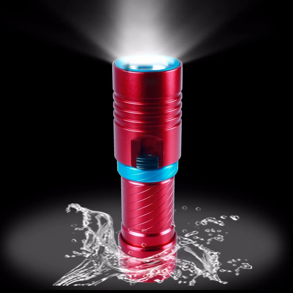

Diving Flashlight LED with Rechargeable 18650 Battery Zaklamp LED Flashlights Powerful Lantern for Under Water Fishing