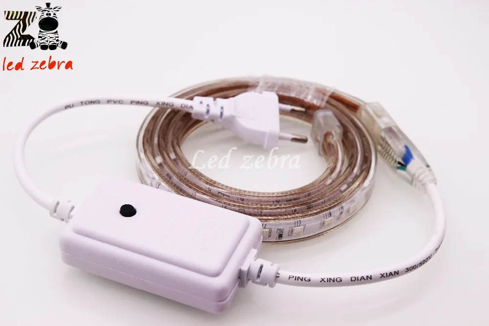 cheap AC 220V 5050 SMD RGB Led Strip,1m 2m 3m 4m 5m 10m 20m Flexible Led Light 16 Modes Of Change With Plug,60Led m Waterproof Ip67