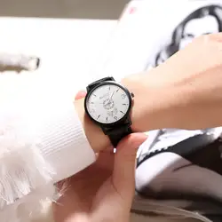 Женские часы роскошный модный кожаный браслет Аналоговые кварцевые круглые женские часы женские наручные часы для подарка Веселые
