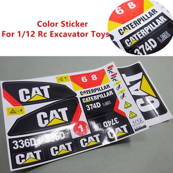 

Color Waterproof Stickers Fit For 1/12 RC Hydraulic Excavator Toys Model CAT 336D2