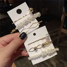 1 компл. корейская мода Imitiation заколки для волос с жемчугом для женщин Металл Золотая Звезда улыбка уход за кожей лица шпильки аксессуары для волос