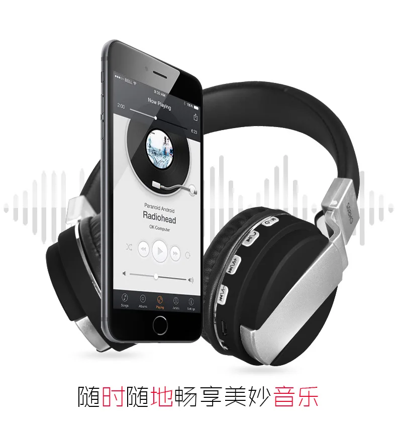 KAPCICE Беспроводной наушники Bluetooth гарнитура наушники С микрофоном для ПК мобильного телефона музыка
