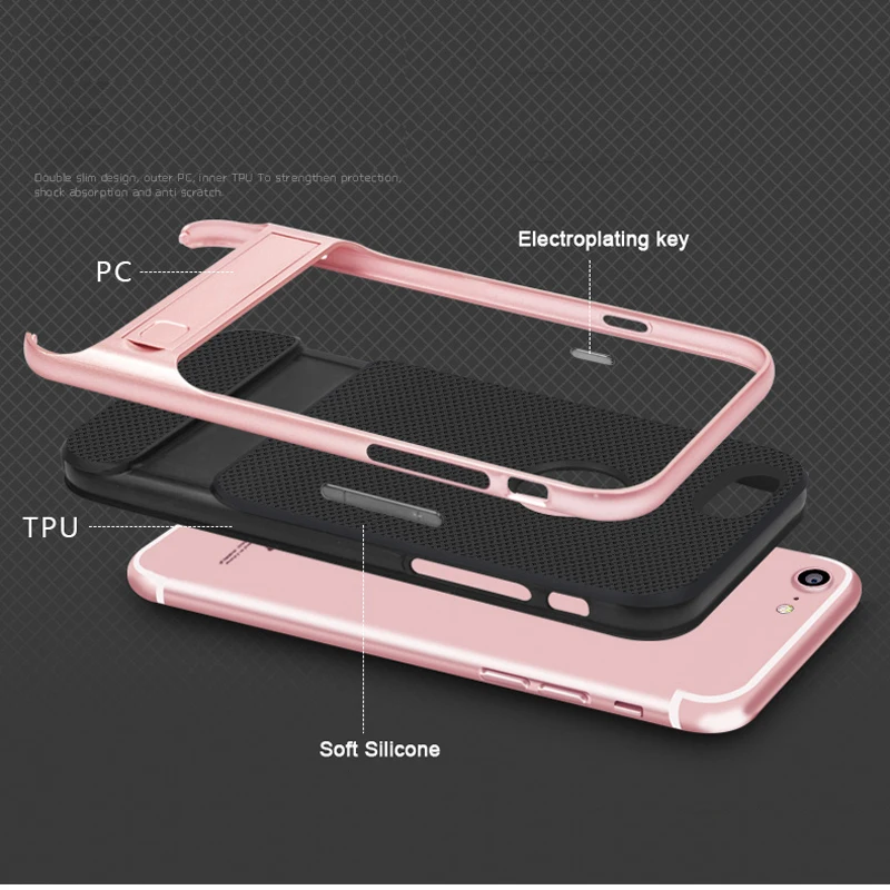 Чехол CAPSSICUM с откидной ножкой для iPhone 8 Plus PC TPU Гибкий тонкий подставка Plus|Бамперы| |