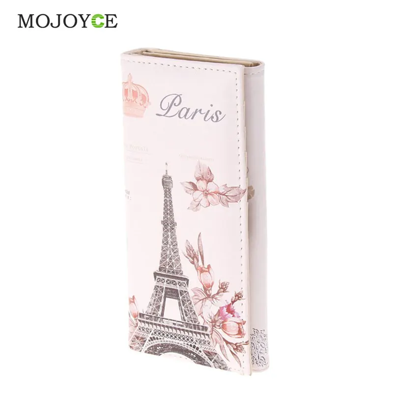

2018 Paris Romantic Scenery Wallet Purse Women PU Leather Wallet Varies Patterns Embossed for Ladies Card Holder Clutch Pochette