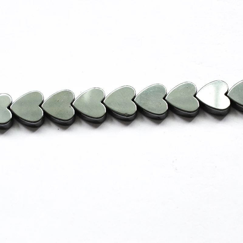 Free Shipping Heart Shape Black Hematite Natural Stone No Magnetic Beads 4/6/7/8/10MM 15inch for Jewelry Bracelet Making DIY