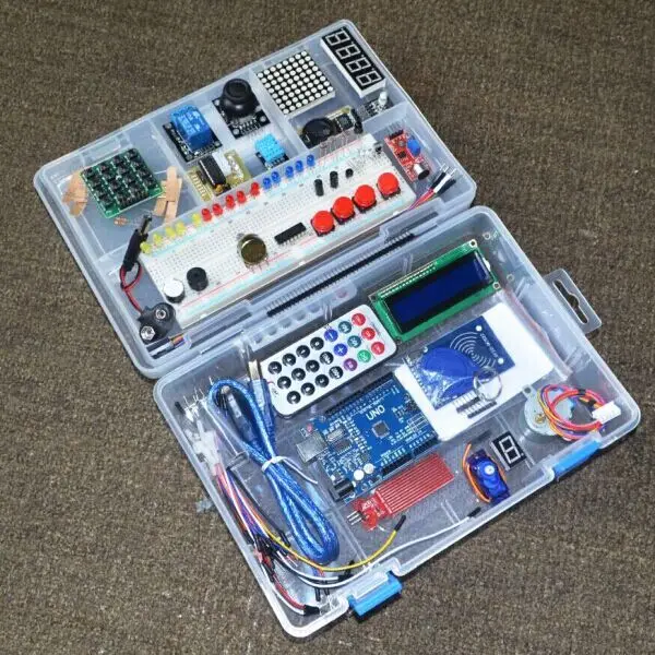 Baratos RFID Kit de iniciación para Arduino UNO R3 versión mejorada de aprendizaje Suite con caja de venta al por menor