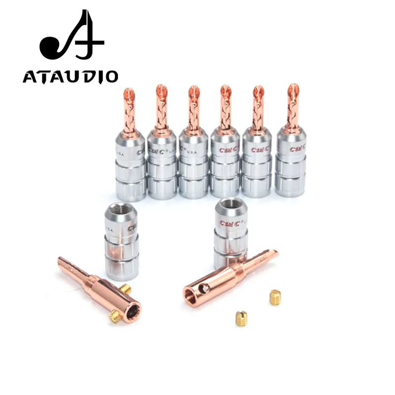 8 шт. ATAUDIO Hifi смс Красный медный Банановый штекер Hi end банановый разъем без пайки