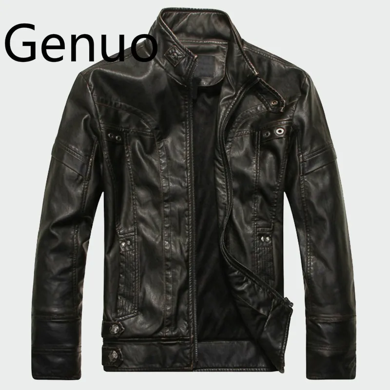 Mens Leather Jackets High Quality Classic Motorcycle Bike Cowboy Jacket Male Plus Velvet Thick Coats Brand Clothing 5XL