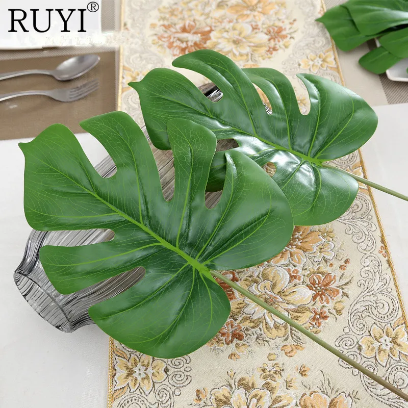 

3Pcs/Lot Large Leaf Real Touch Artificial Plant Like Banana Leaf Balcony Decorattion Flower Basket Accessories