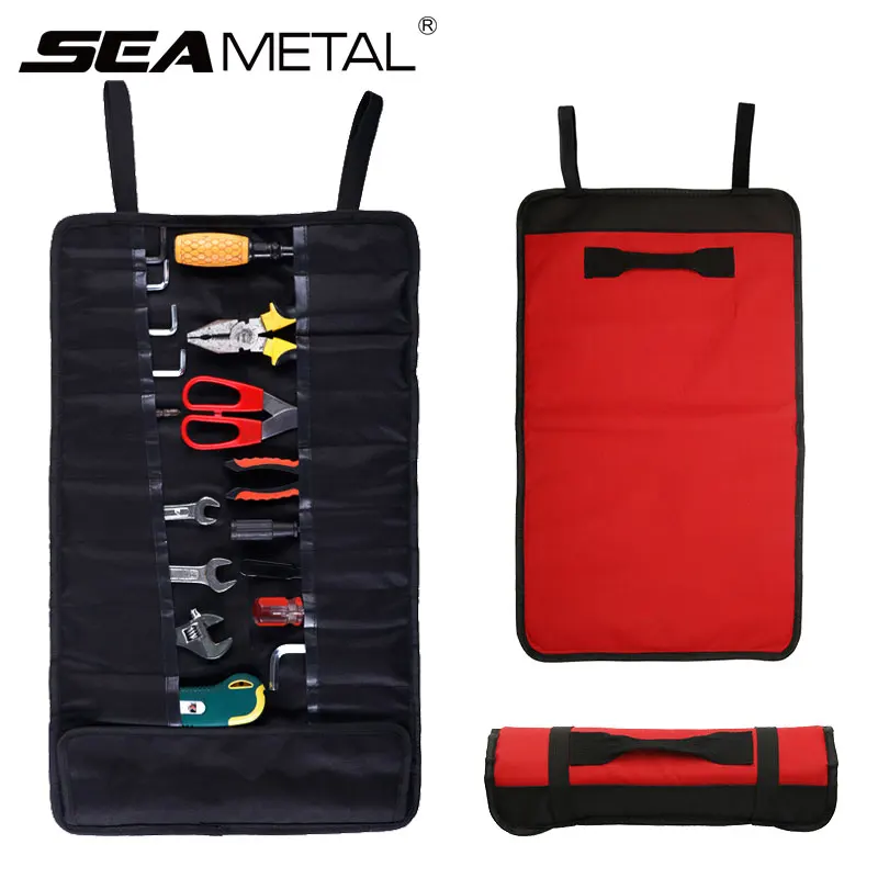 

Portable Tool Bag Oxford Car Service Repair Tool Organizer Canvas Roll Bags Screwdriver Carrying Handle Auto Storage Accessories