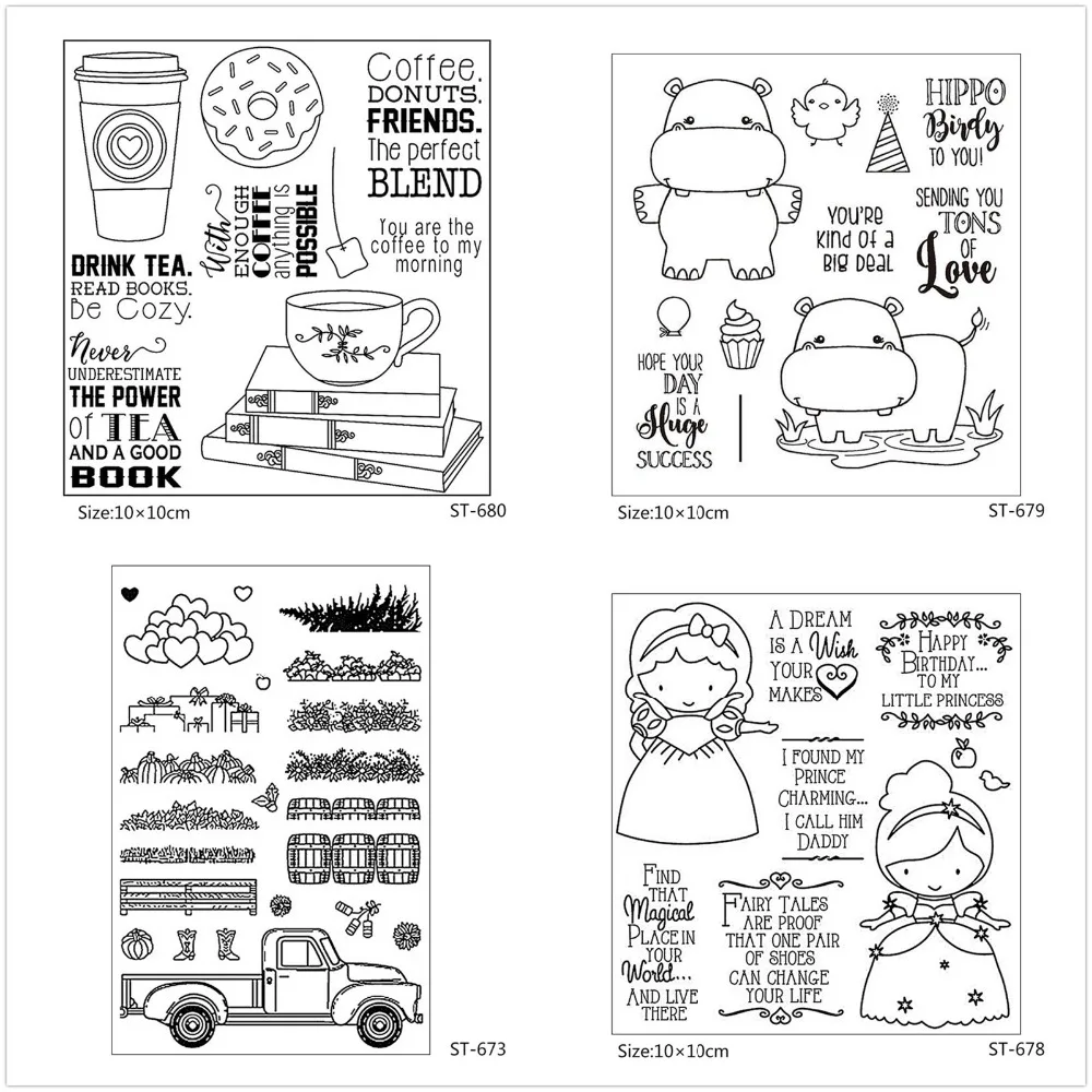 

Zhuoang Coffee and books Transparent Clear Stamps / Silicone Seals for DIY scrapbooking photo album/Card Making