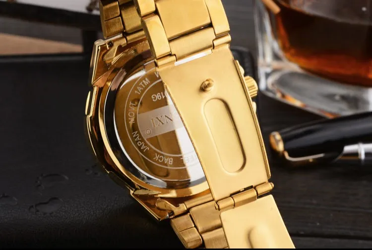 luxo dourado casal quartzo relógio de pulso