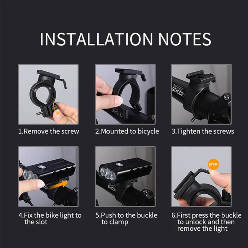 Excellent 2/3*L2/T6 USB Rechargeable Built-In 5200mAh 3Modes Bicycle Light Waterproof Headlight Bike Accessories With Taillight Flashlight 15