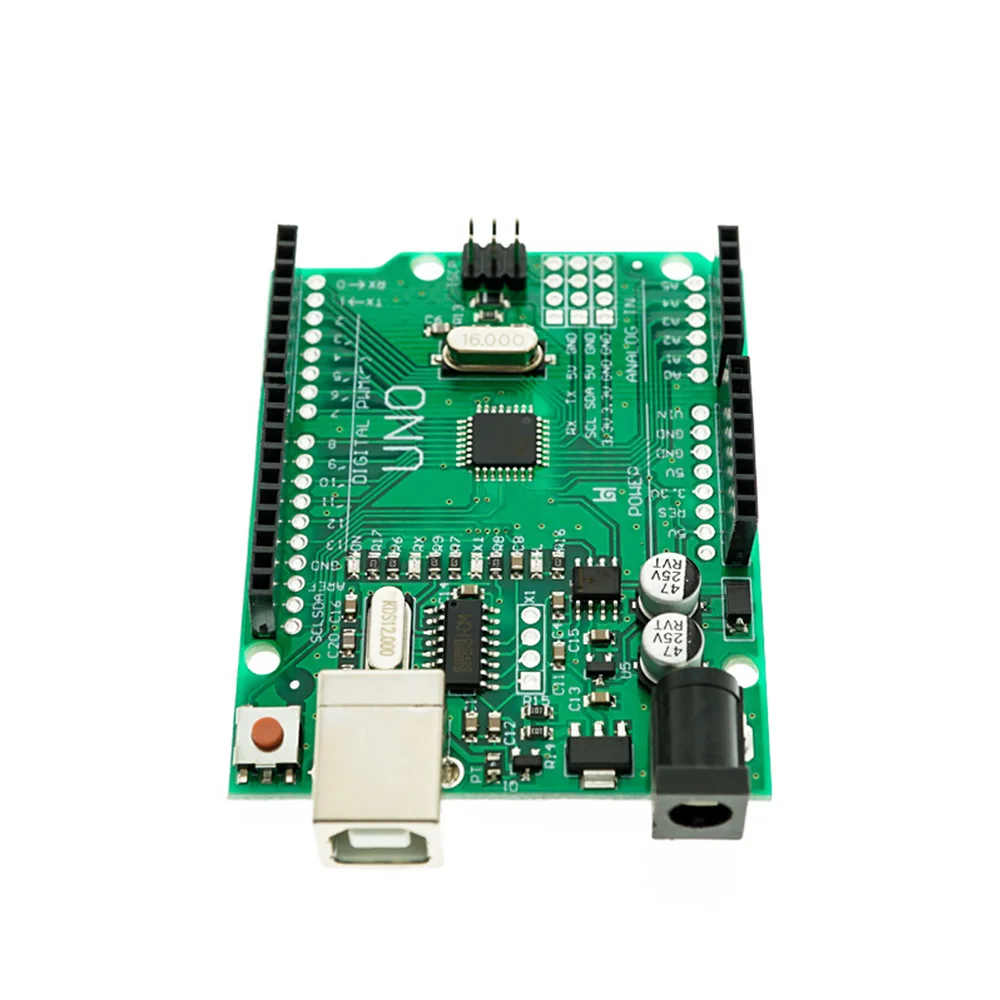 Улучшенная версия Green Development Board с usb кабелем ATmega328P CH340G UNO R3|Программируемые