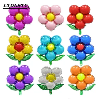 

50pcs 55*58cm five leaf flower arch inflatable air Globos flower Shaped Foil balloons Marriage room birthday party Decor