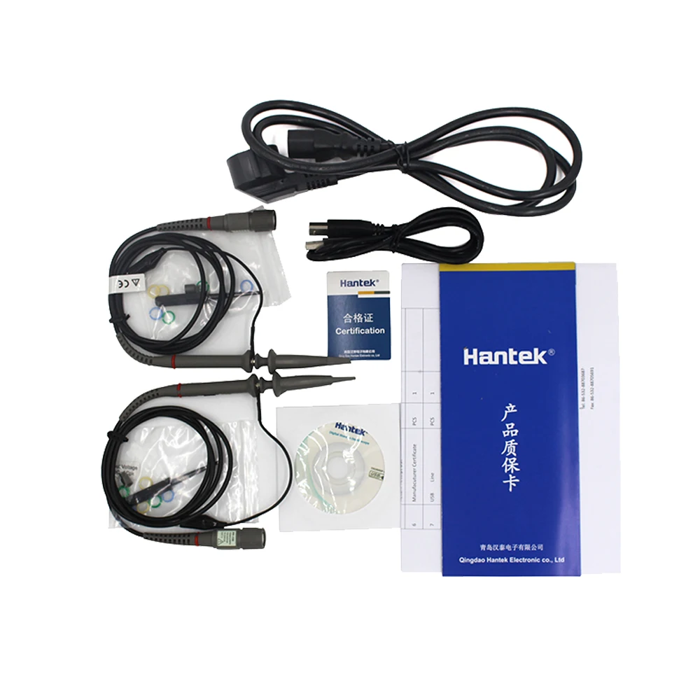 Hantek DSO5102P Цифровой осциллограф 100 МГц 2 канала 1GSa/s частота дискретизации в реальном времени USB хост и подключение устройства 7 дюймов