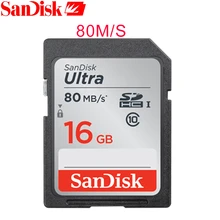 SanDisk SDUNC Memory Card Ultra SDHC/SDXC Class10 16GB 32GB 64GB SD Card C10 UHS-I 80MB/s Read Speed for Camera Camcorder