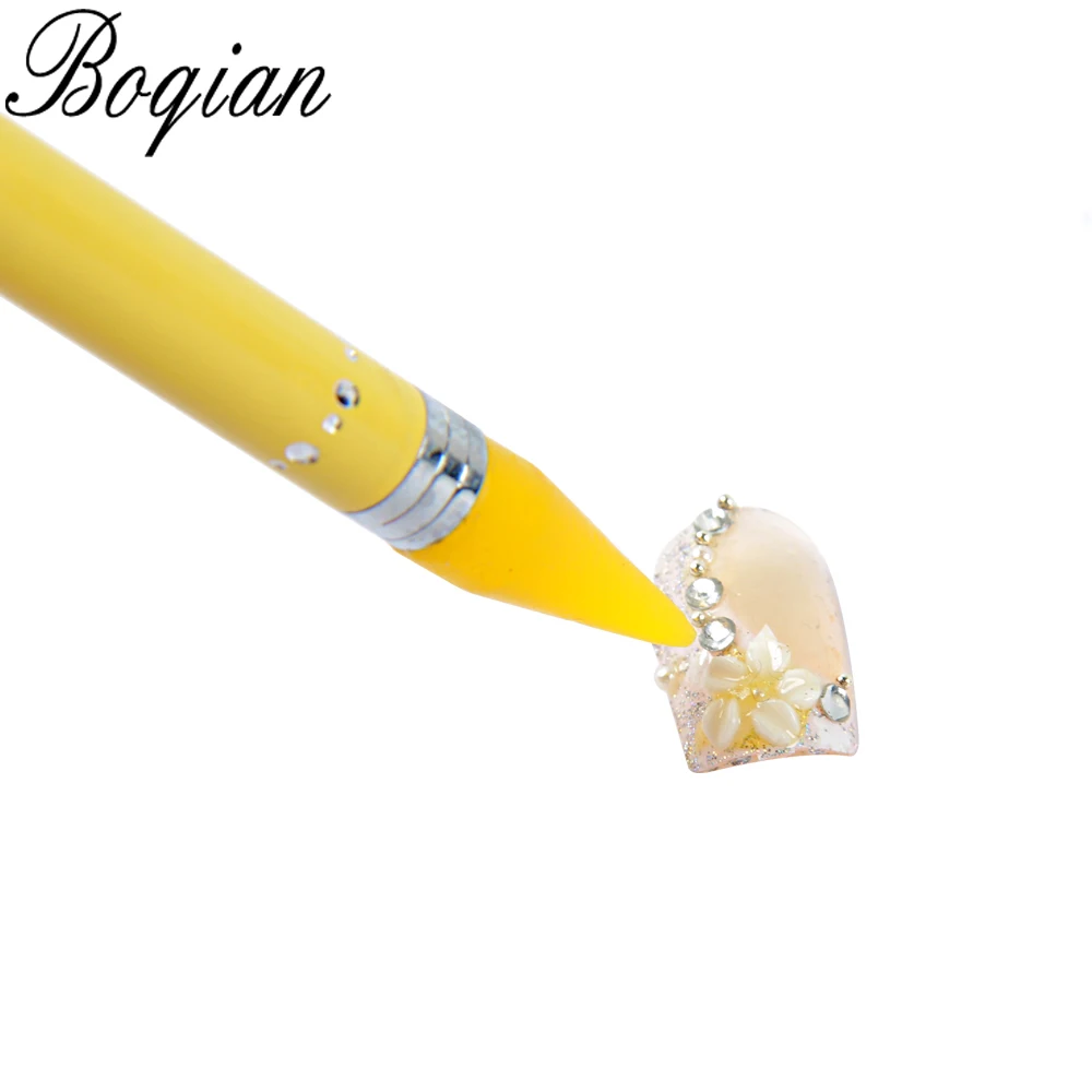 BQAN восковой подборщик горный хрусталь Dotting Pen двойной бисер Ручка для дизайна ногтей инструмент Кристалл Dot Pro украшение карандаш маникюр