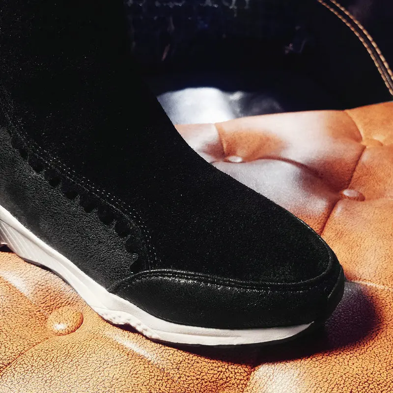 42 Dames marron Cheville Peluche Casual Chaud Neige Vache Noir Femme Nouvelle En Taille 2018 40 Chaussures Cuir Filles Hiver Bottes 41 pg6vUx