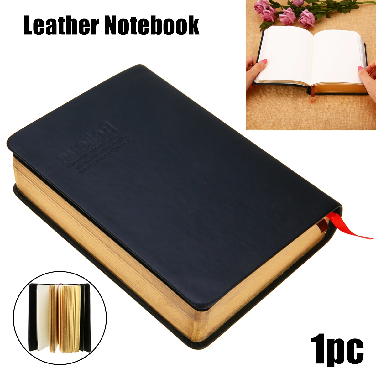 

1pcs Vintage Thick Paper Notebook Journal Bible Diary Book Sketchbook Leather Cover School Office Stationery Supplies