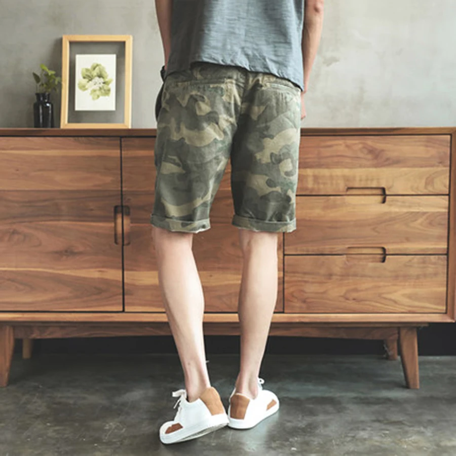 Harajuku Camouflage Casual Shorts Men Cargo Plus Size Men Fashion 2019 Work Short Pants Jeans Cotton Vetements Clothig 50Dk003