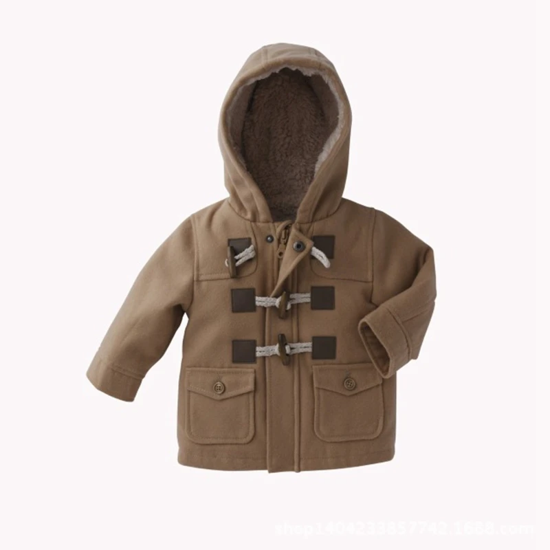 Осенняя куртка для маленьких мальчиков; плотное теплое Детское пальто с капюшоном; хлопковая зимняя одежда для маленьких мальчиков; TZ91 - Цвет: Khaki
