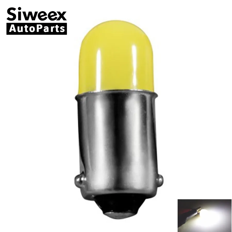

BA9S COB Round 3D Led T4W Car License Plate Light Bulb Silica Parking Lights Turning Signal Car Interior Lamp White 12V