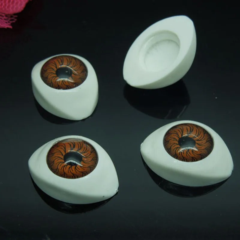 Buy 20Pcs(10pairs) Half Plastic Doll Eyes Brown color BJD EYES, Oval Doll