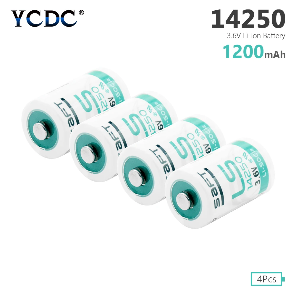 YCDC 4 шт 1200mAh 1/2AA Размер литиевых батарей 3,6 V 14250 ER14250 R6 для компьютеров Mac