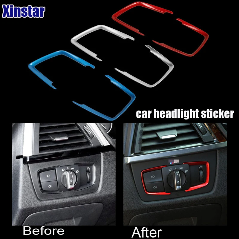 

2pcs/lot M power performance car headlight decoration sticker for BMW 1 2 3 4 series 316i gt 320li