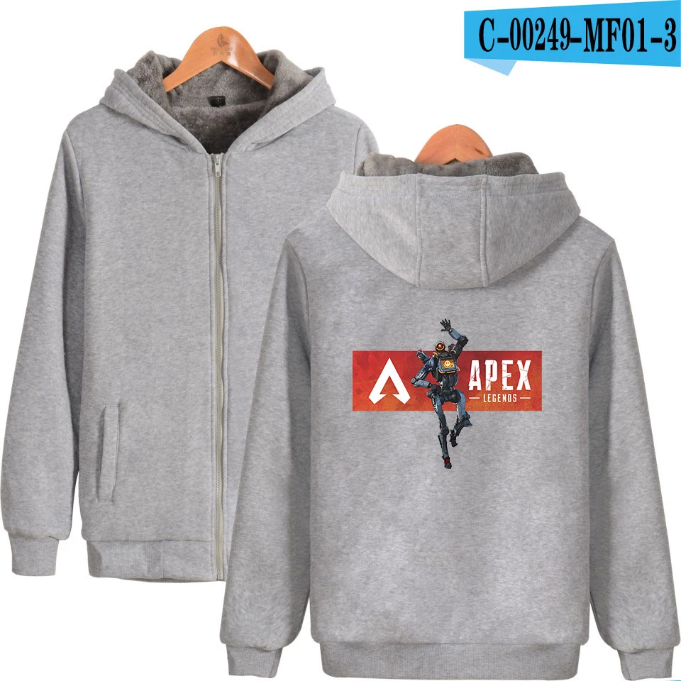 Apex Legends Толстовка для мужчин хлопок с длинным рукавом толстовки на молнии apex legend спортивный костюм Kpops одежда - Цвет: gray