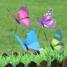 Adeeing 3D Красочные бабочки на палочках Сад Двор Газон Орнамент DIY ремесло искусство статуи для украшения моделирования животных